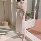 White Slim-cut Strap Maxi Dress