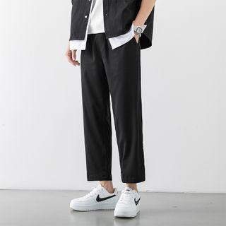 Straight-fit Drawstring Knit Pants