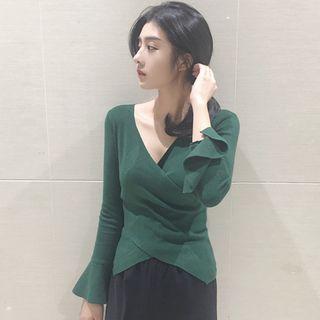 Bell-sleeve Wrap T-shirt