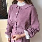 Peter Pan-collar Belted Minidress