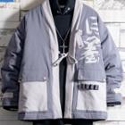 Front Pocket Tie-front Padded Jacket