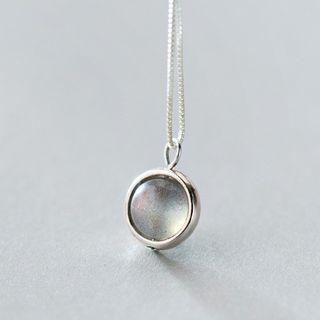 925 Sterling Silver Stone Pendant Necklace