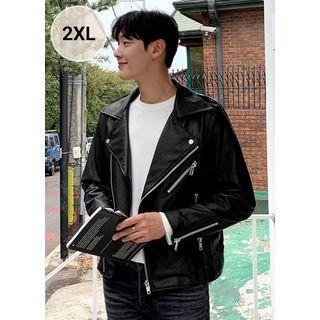 Epaulet Faux-leather Rider Jacket
