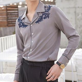 Embroidered Satin Shirt
