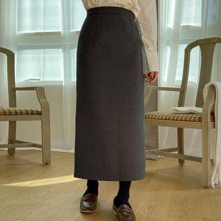 Zip-back H-line Maxi Skirt