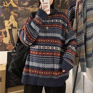 Long-sleeve Pattern Printed Sweatshirt