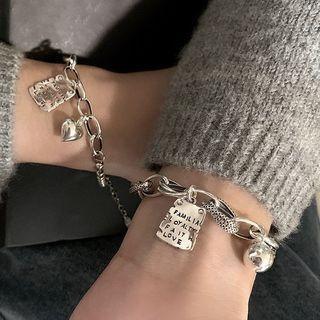 Heart / Tag Alloy Bracelet