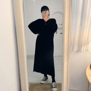 Slit-side Maxi Pullover Dress