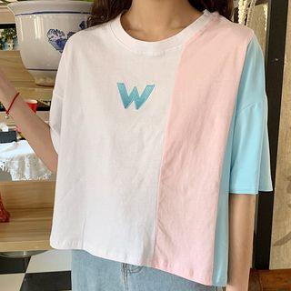 Color-block Cropped T-shirt