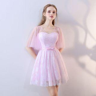 Elbow Sleeve Bridesmaid Dress