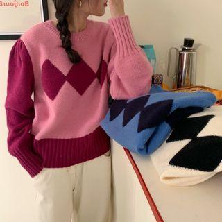 Argyle Two Tone Sweater