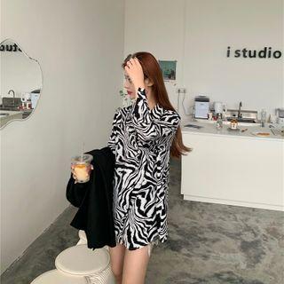 Zebra Print Shirt / Double Breasted Blazer