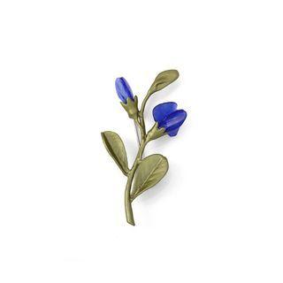 Fashion Temperament Enamel Green Flower Plant Brooch Silver - One Size