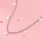 Heart Layered Sterling Silver Necklace 1pc - Silver - One Size