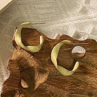 Twisted Ear Stud 1 Pair - Yellow - One Size