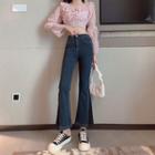 Two-tone Bootcut Cropped Jeans
