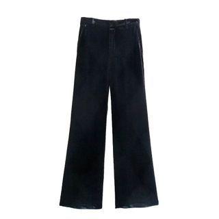 Velour Wide Leg Dress Pants