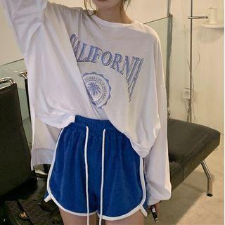 Long-sleeve Print T-shirt / Sweatshorts