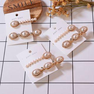 Set Of 2: Retro Faux Pearl Hair Clip