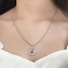 Moon & Star Pendant Alloy Necklace Silver - One Size