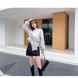 Plain Asymmetric Sweatshirt