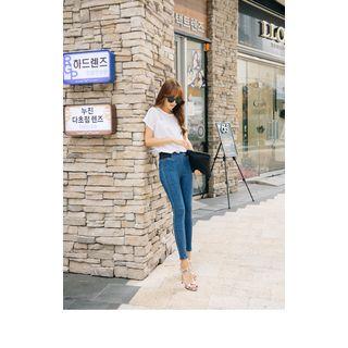 Banded-waist Skinny Jeans