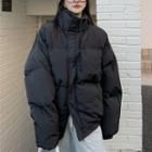 Loose-fit Stand-collar Padded Coat