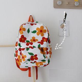 Flower Print Nylon Crossbody Bag / Backpack