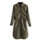 Faux Leather Shirtdress