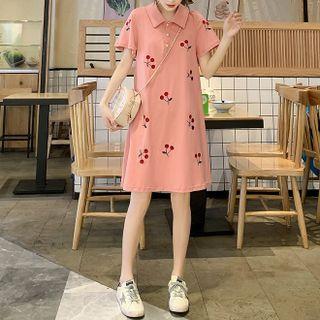 Short-sleeve Cherry Polo Dress