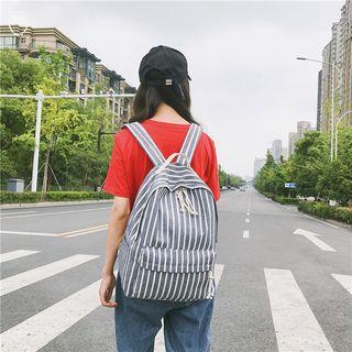 Set: Striped Backpack + Pouch