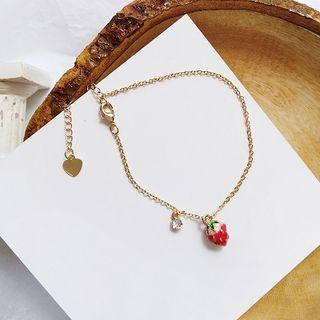 Alloy Strawberry Bracelet Gold - One Size