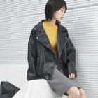 Oversized Faux-leather Jacket