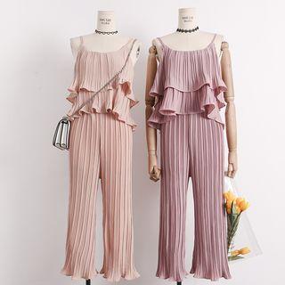 Set: Layered Camisole + Wide-leg Pants