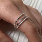 Alloy Layered Open Ring E534 - Silver - One Size