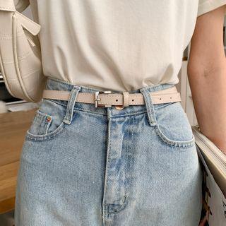 Square-buckle Thin Belt