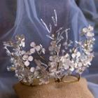Wedding Faux Crystal Flower Tiara White - One Size