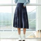 Velvet Midi A-line Skirt