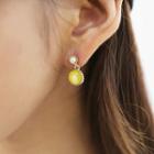 Color-block Earrings Yellow - One Size