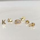 Set Of 6: Stud Earring Set - Gold - One Size