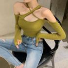 Off-shoulder Cross-strap Top