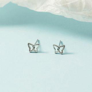 Butterfly Stud Earring 1 Pr - Silver - One Size