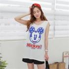 Mickey Mouse Print Long Tank Top