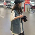 Denim Vest / Crew-neck Short-sleeve T-shirt