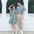 Couple Matching Short-sleeve Shirt / Pants / Short-sleeve A-line Dress