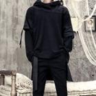 Batwing Sleeve Oversize Hoodie Black - One Size