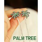 Palm Tree Drop Earrings One Size