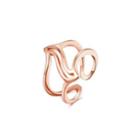 Fashion Creative Plated Rose Gold Adjustable Open Ring Rose Gold - One Size