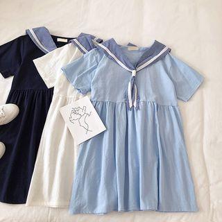 Sailor-collar Short-sleeve Dress