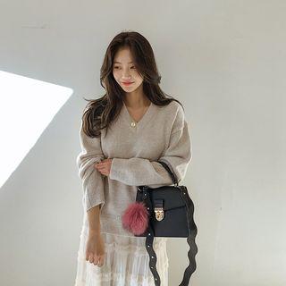 V-neck Boxy Sweater (6 Colors)